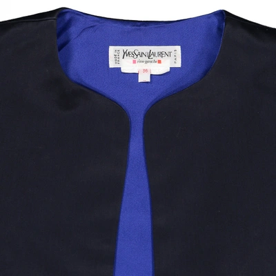Pre-owned Saint Laurent Silk Short Vest In Navy