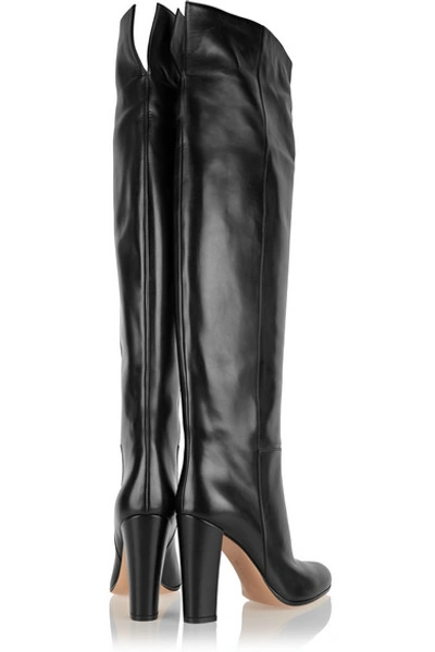 Shop Gianvito Rossi Leather Over-the-knee Boots In Black