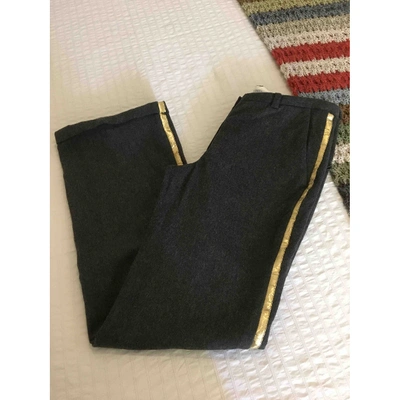 Pre-owned Golden Goose Wool Trousers In Anthracite