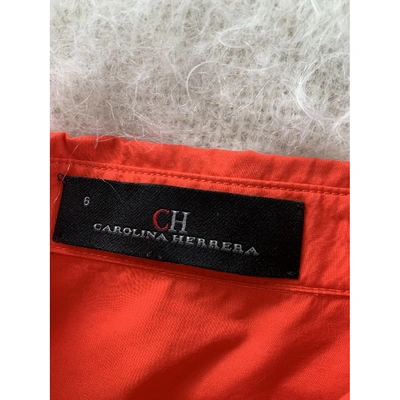 Pre-owned Carolina Herrera Orange Cotton  Top