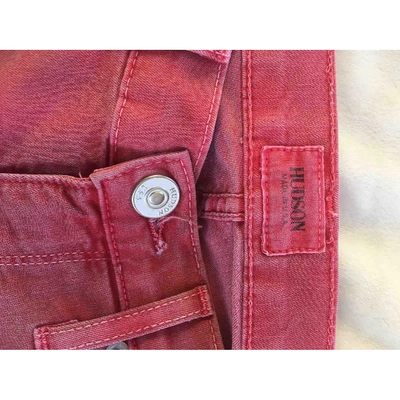 Pre-owned Hudson Straight Pants In Pink