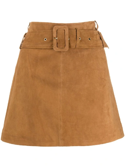 Shop Arma Belted Mini Skirt In Brown