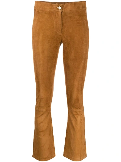 Shop Arma Cropped Trousers In Brown