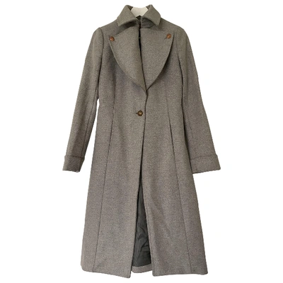 Pre-owned Alexander Mcqueen Wool Coat In Grey