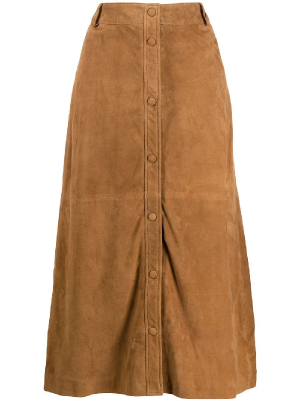 brown button up skirt