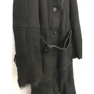 Pre-owned Burberry Black Shearling Coat
