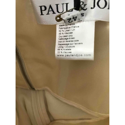 Pre-owned Paul & Joe Linen Mini Dress In Ecru