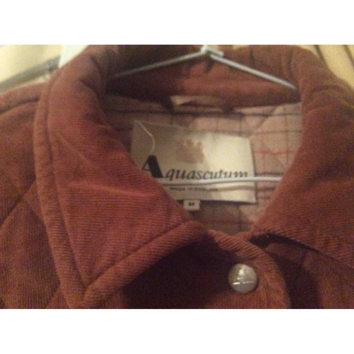 Pre-owned Aquascutum Biker Jacket In Camel