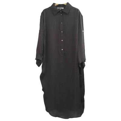 Pre-owned Alexander Terekhov Silk Mid-length Dress In Anthracite