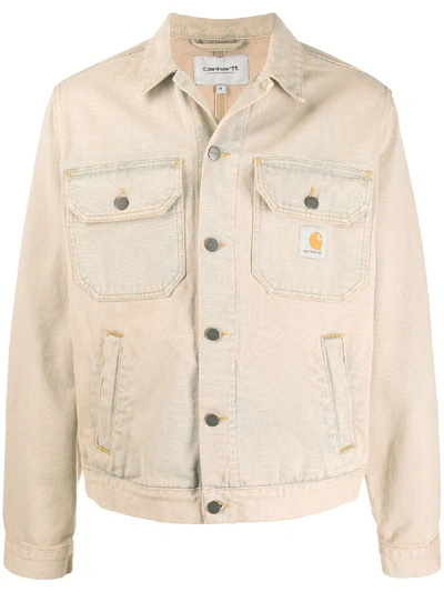 Shop Carhartt Flapped-pocket Denim Jacket In Neutrals