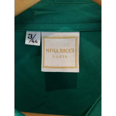 Pre-owned Nina Ricci Green Polyester Top