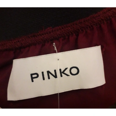 Pre-owned Pinko Velvet Mid-length Skirt In Burgundy