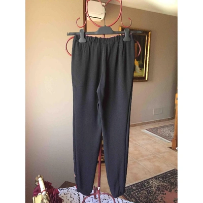 Pre-owned Fendi Silk Large Pants In Black