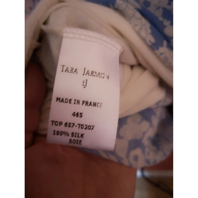 Pre-owned Tara Jarmon Silk Blouse In Blue