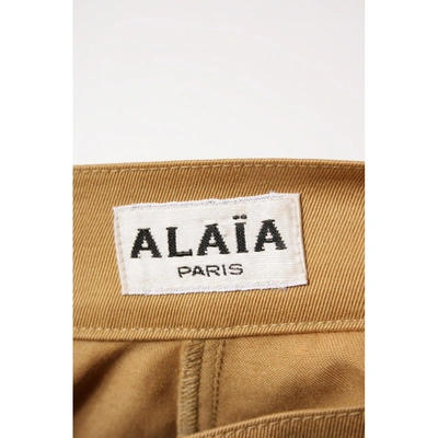 Pre-owned Alaïa Mini Skirt In Khaki