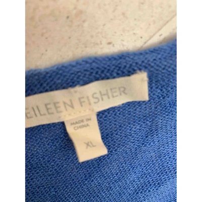 Pre-owned Eileen Fisher Linen Shirt In Blue