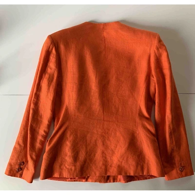 Pre-owned Versace Linen Short Vest In Orange