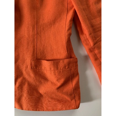 Pre-owned Versace Linen Short Vest In Orange