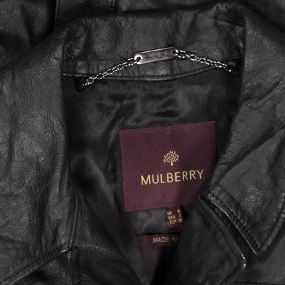 Pre-owned Mulberry Leather Biker Jacket In Black