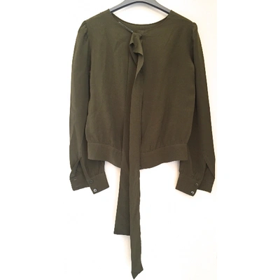 Pre-owned Prada Silk Blouse In Khaki