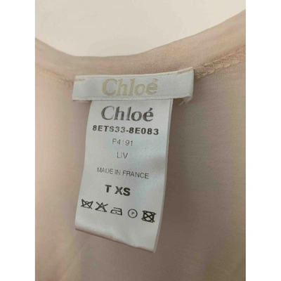 Pre-owned Chloé Mini Dress In Ecru