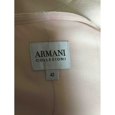 Pre-owned Armani Collezioni Linen Mid-length Dress In Pink