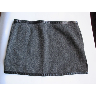 Pre-owned Barbara Bui Wool Mini Skirt In Anthracite