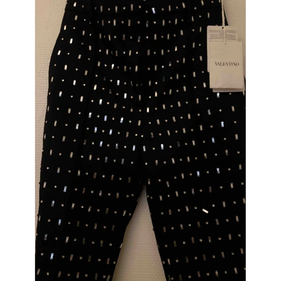 Pre-owned Valentino Black Spandex Trousers