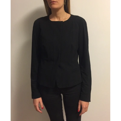 Pre-owned Dkny Wool Blazer In Black