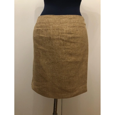 Pre-owned Ralph Lauren Linen Mid-length Skirt In Camel