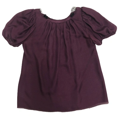 Pre-owned Zac Posen Purple Silk  Top