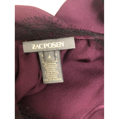 Pre-owned Zac Posen Purple Silk  Top