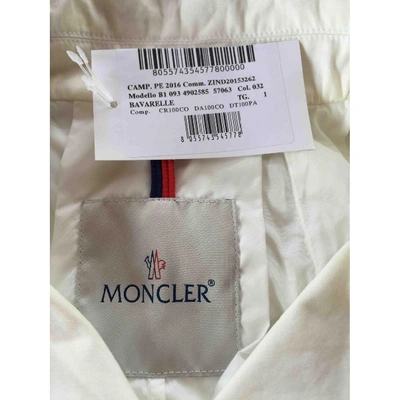 Pre-owned Moncler White Cotton Trench Coat