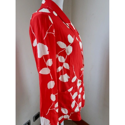 Pre-owned P.a.r.o.s.h Silk Blazer In Red