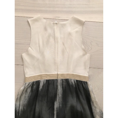 Pre-owned Markus Lupfer Silk Mini Dress In Ecru