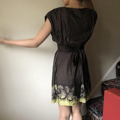 Pre-owned Ted Baker Silk Mini Dress In Brown