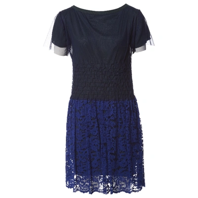 Pre-owned Sacai Luck Wool Mid-length Dress In Navy