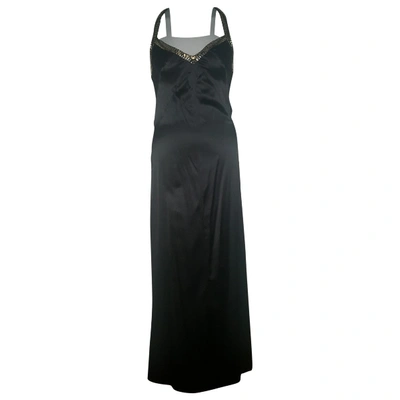 Pre-owned John Richmond Silk Maxi Dress In Black