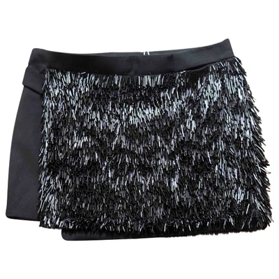 Pre-owned Ferragamo Wool Mini Skirt In Black