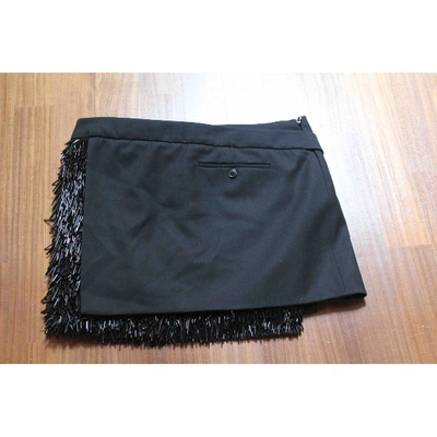 Pre-owned Ferragamo Wool Mini Skirt In Black