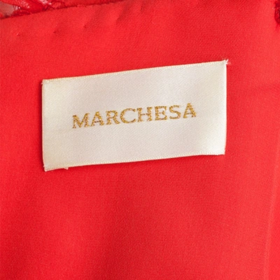 Pre-owned Marchesa Red Silk Dress