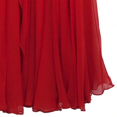Pre-owned Marchesa Red Silk Dress