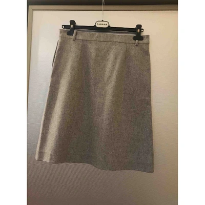 Pre-owned Rika Wool Mid-length Skirt In Grey