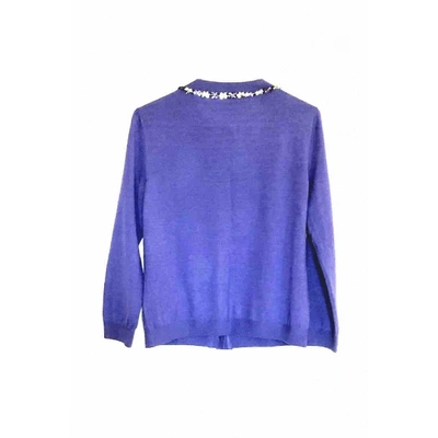 Pre-owned Moschino Wool Cardigan In Purple
