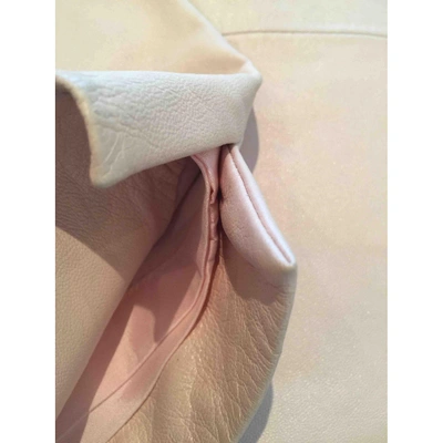 Pre-owned Escada Leather Straight Pants In Pink