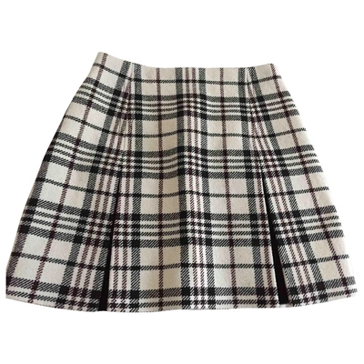 Pre-owned Carven Ecru Wool Skirt