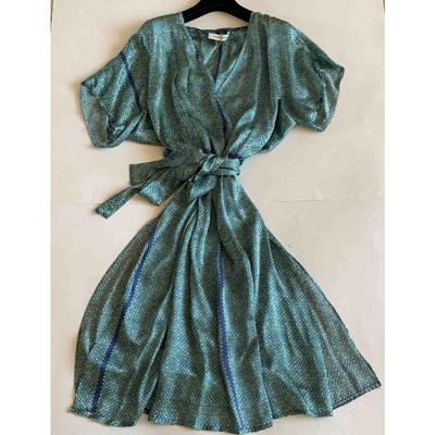 Pre-owned Pierre Balmain Silk Mid-length Dress In Green