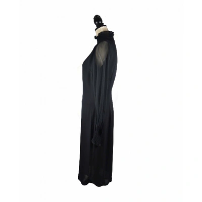Pre-owned Tamara Mellon Silk Mid-length Dress In Black