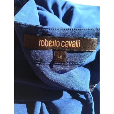 Pre-owned Roberto Cavalli Silk Skirt In Blue