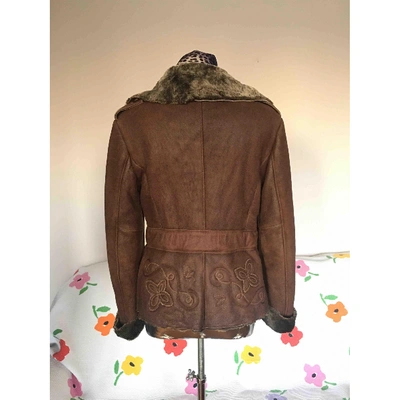 Pre-owned Pinko Biker Jacket In Brown